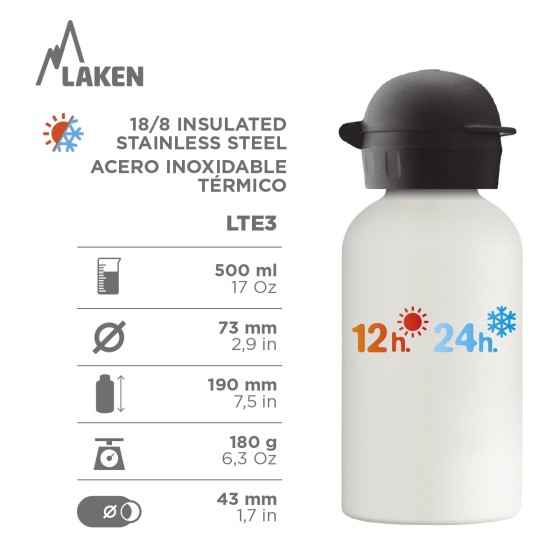 FROMAGE: STAINLESS STEEL THERMO BOTTLE FOR CHILDREN 0,35 L WITH HIT CAP