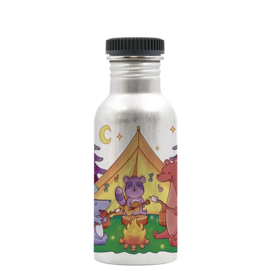 ANIMAL CAMPING: ALUMINUM BOTTLE 0,60L WITH PLAIN CAP (WIDE MOUTH)