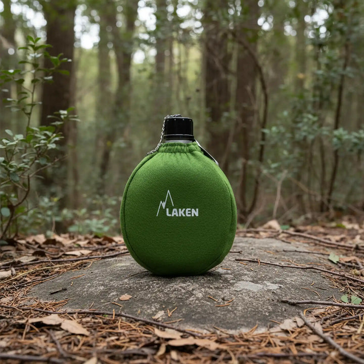 Cantimplora de Aluminio con Funda de Fieltro Verde 1L