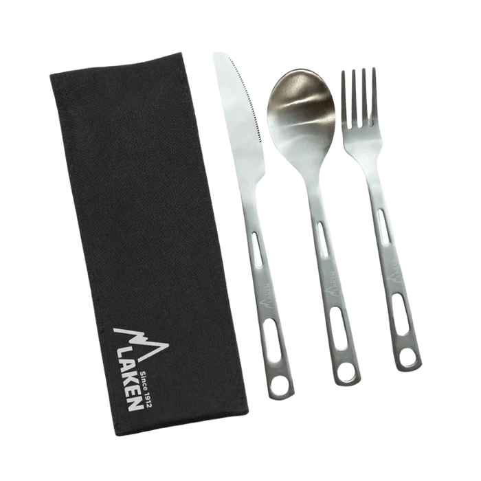 Set de Cubiertos de Acero Inoxidable con Funda de Lona y Velcro