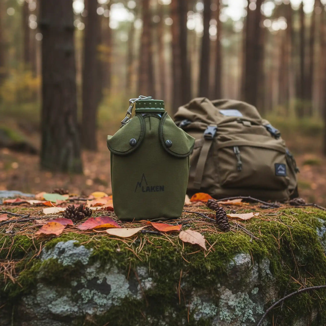 Cantimplora de Aluminio con Funda de Lona 1,3L