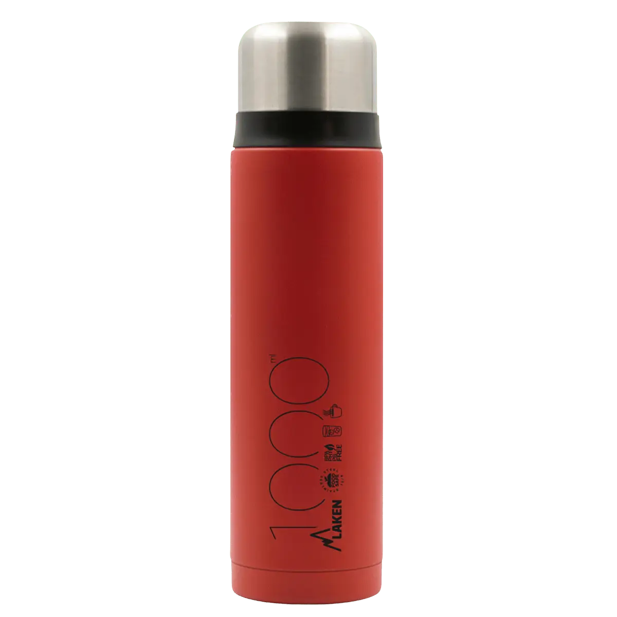 Termo para líquidos de acero de 1 litro roja