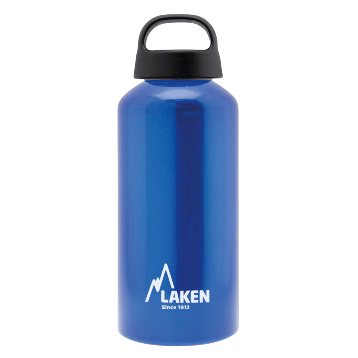 Botella de aluminio azul de 0,6 litros con tapón CLASSIC