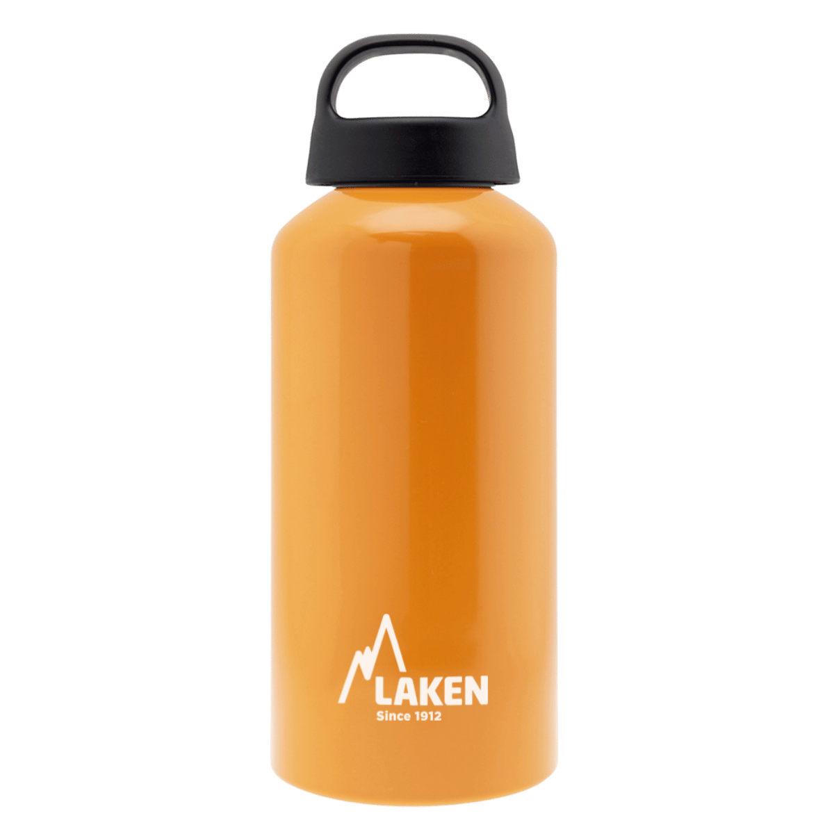 Botella de aluminio naranja de 0,6 litros con tapón CLASSIC