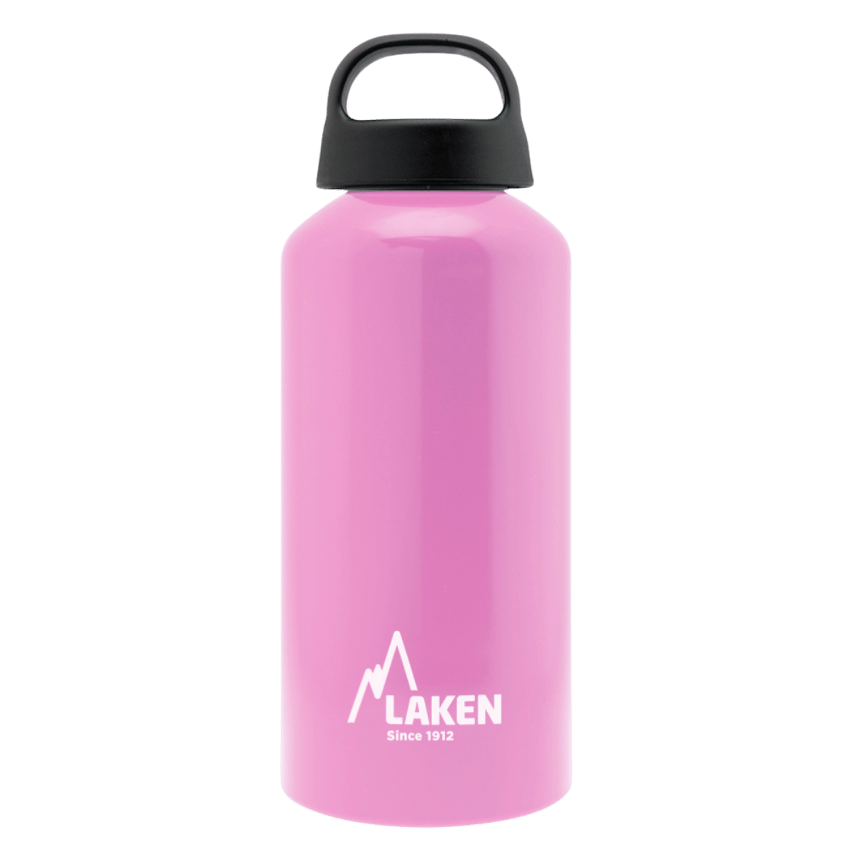 Botella de aluminio rosa de 0,6 litros con tapón CLASSIC