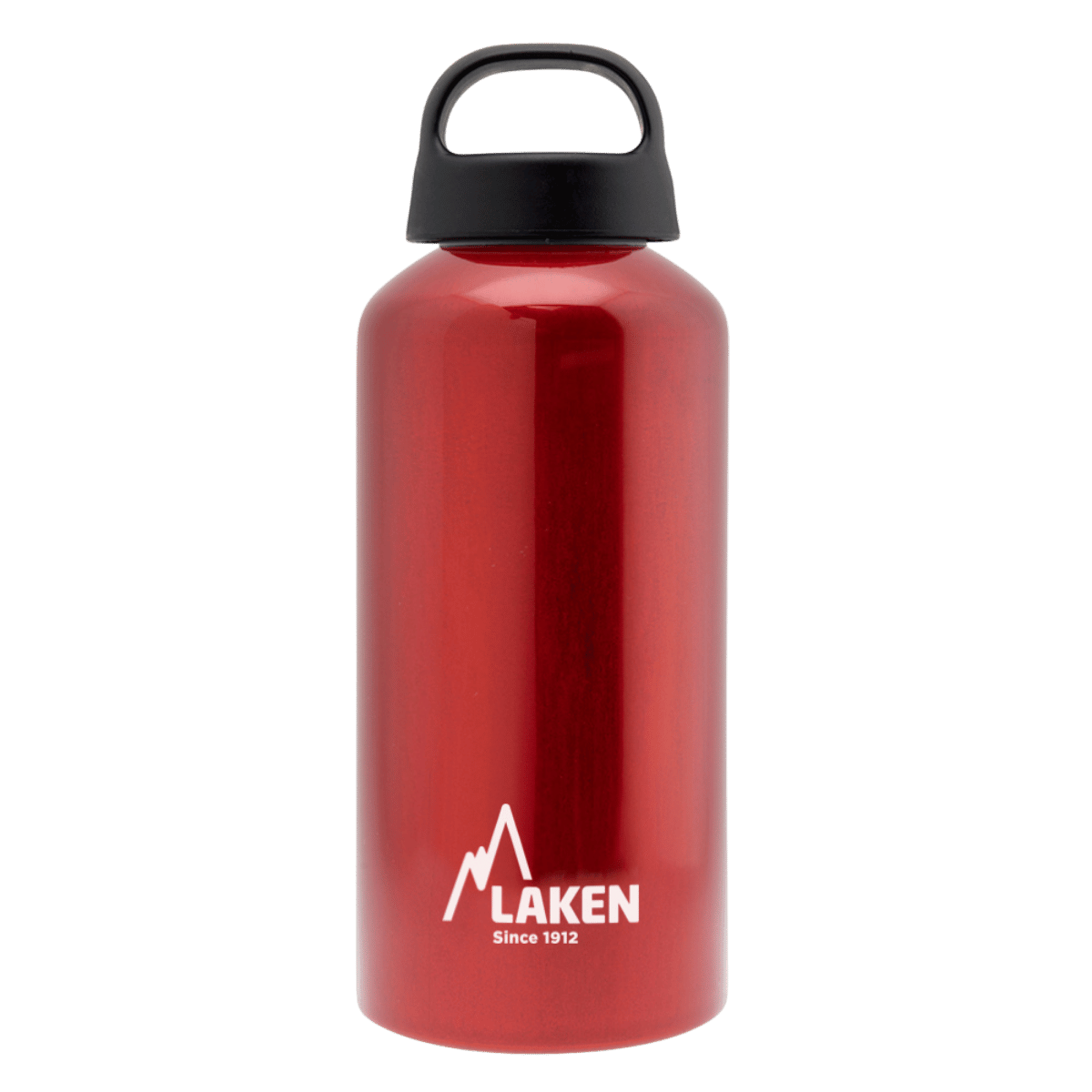 Botella de aluminio roja de 0,6 litros con tapón CLASSIC