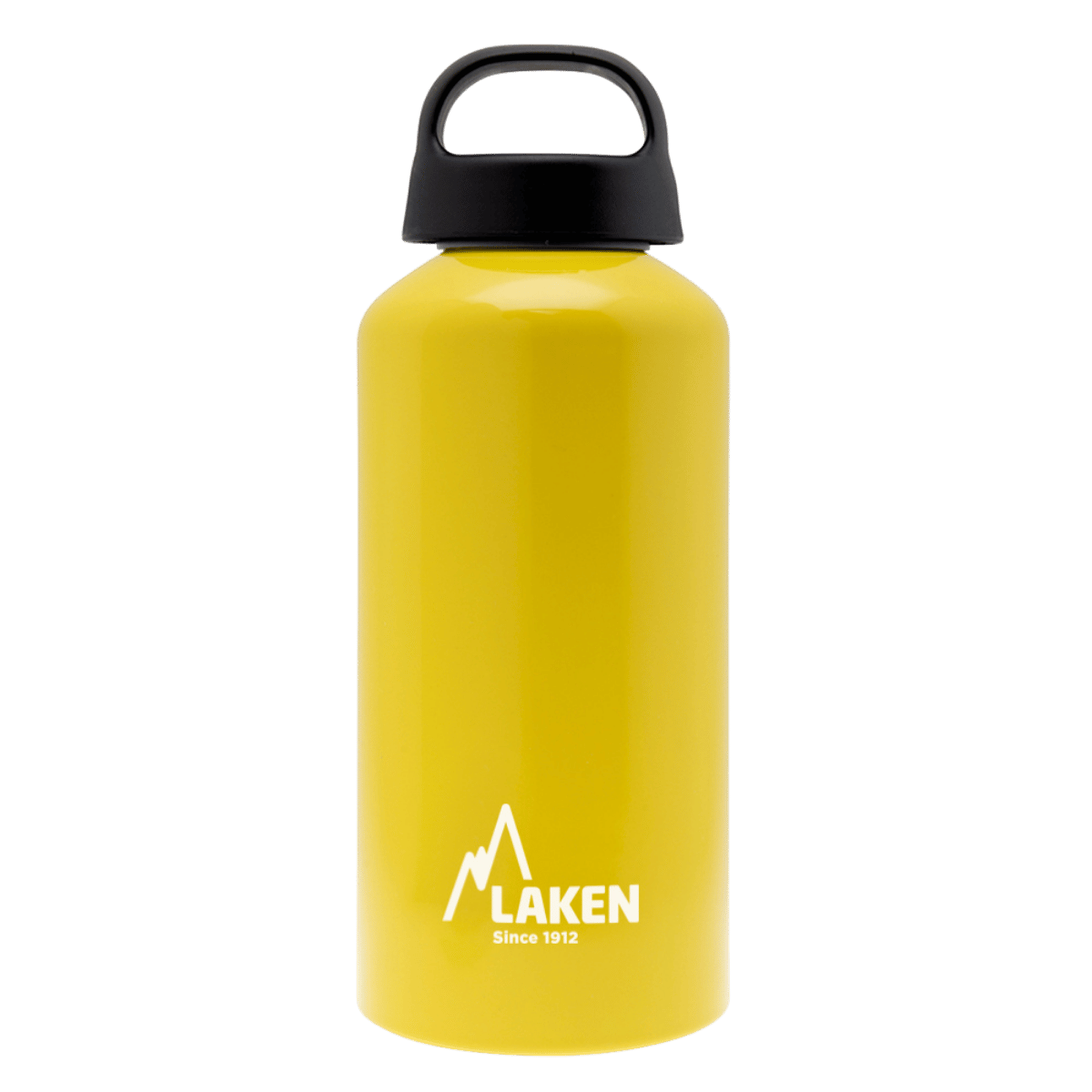 Botella de aluminio amarilla de 0,6 litros con tapón CLASSIC