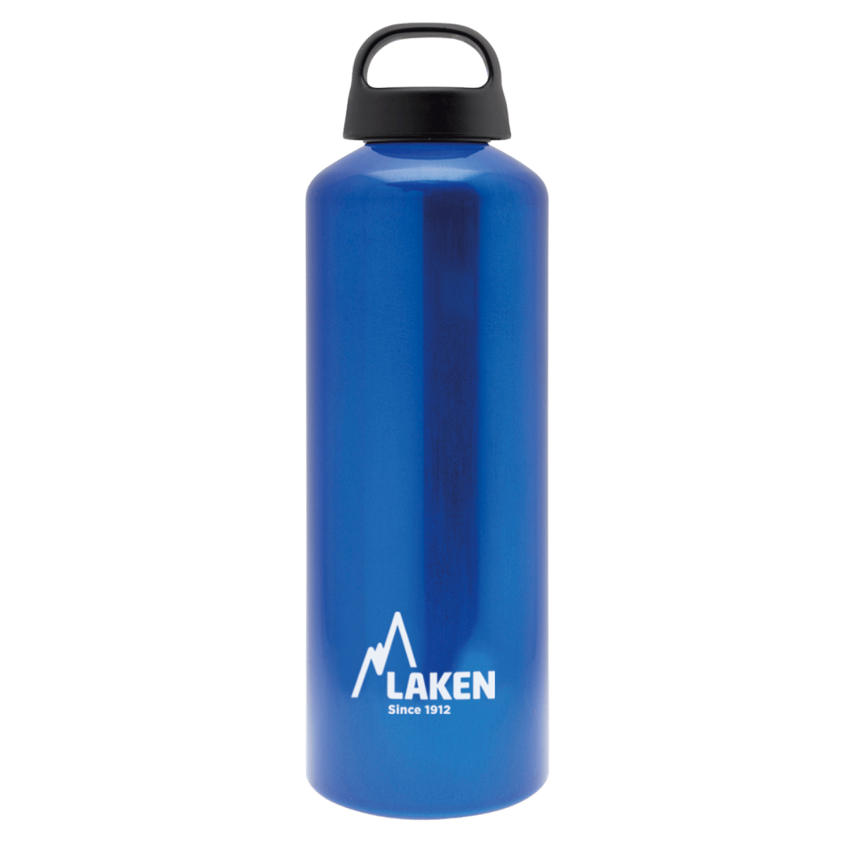 Botella de aluminio azul de 1 litro con tapón CLASSIC