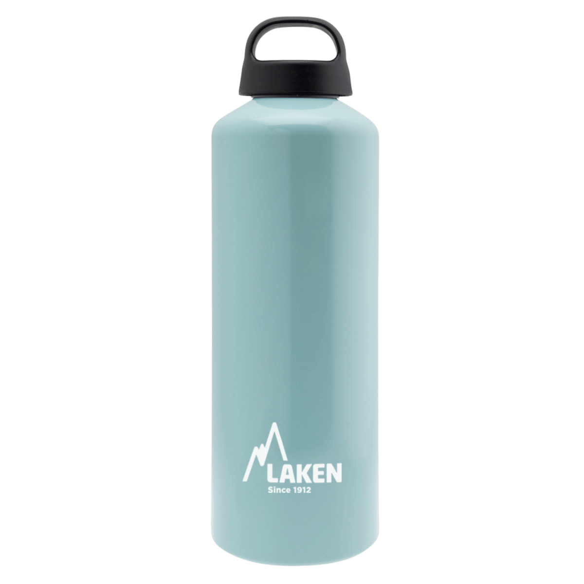 Botella de aluminio azul clara de 1 litro con tapón CLASSIC