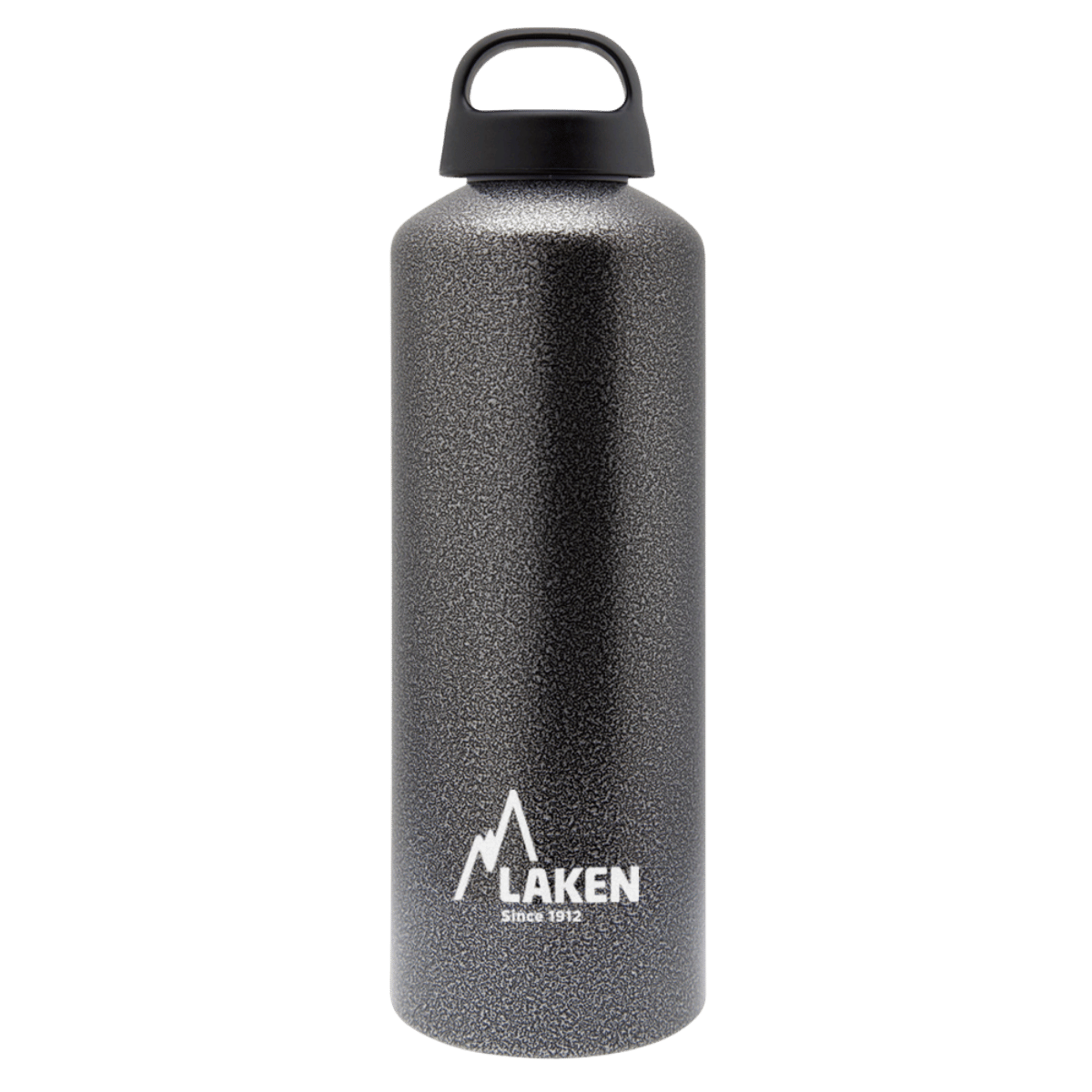 Botella de aluminio gris de 1 litro con tapón CLASSIC