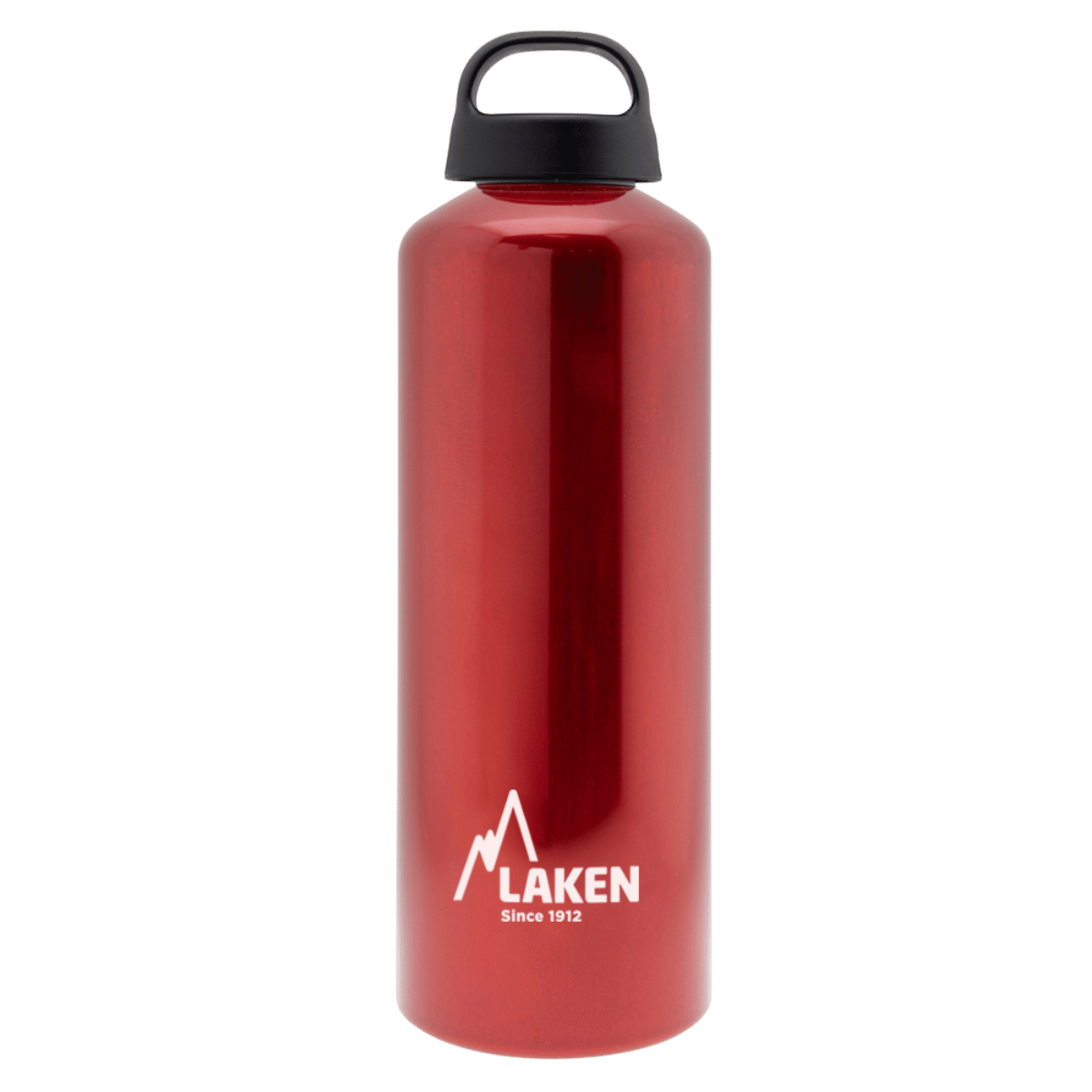 Botella de aluminio roja de 1 litro con tapón CLASSIC