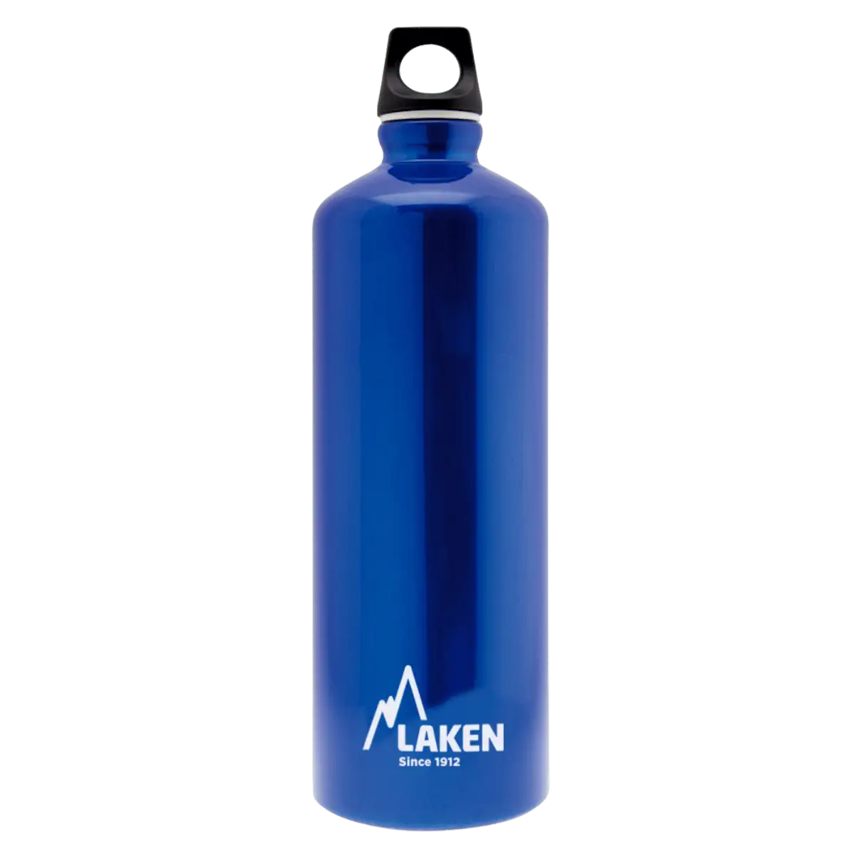 Botella de aluminio azul de 1 litro con tapón FUTURA negro
