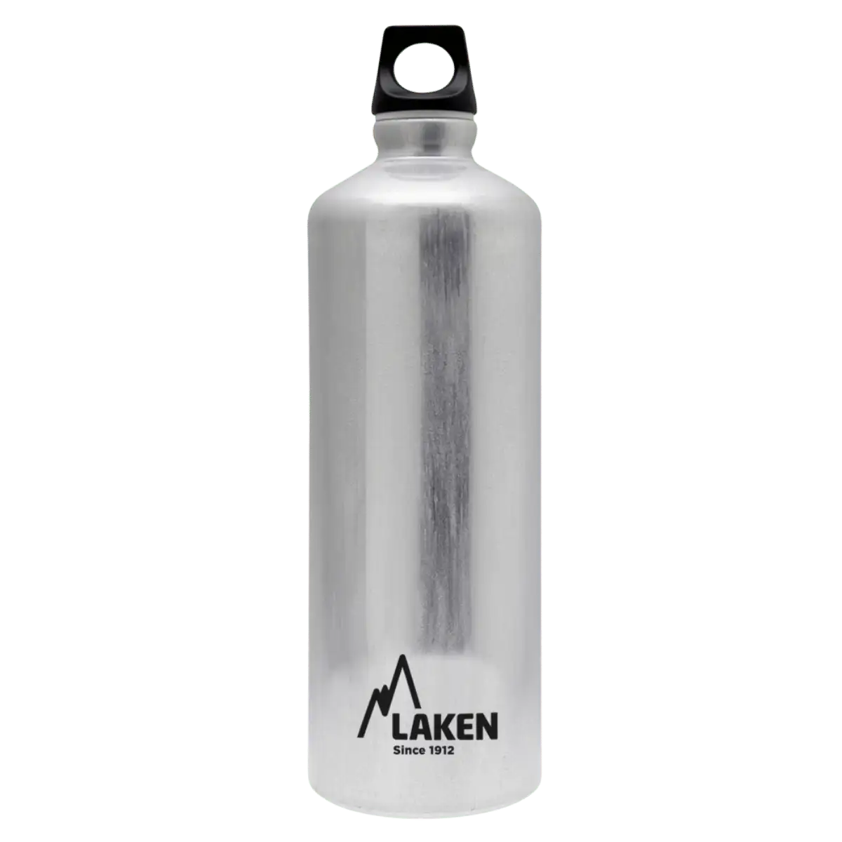 Botella de aluminio plata de 1 litro con tapón FUTURA negro