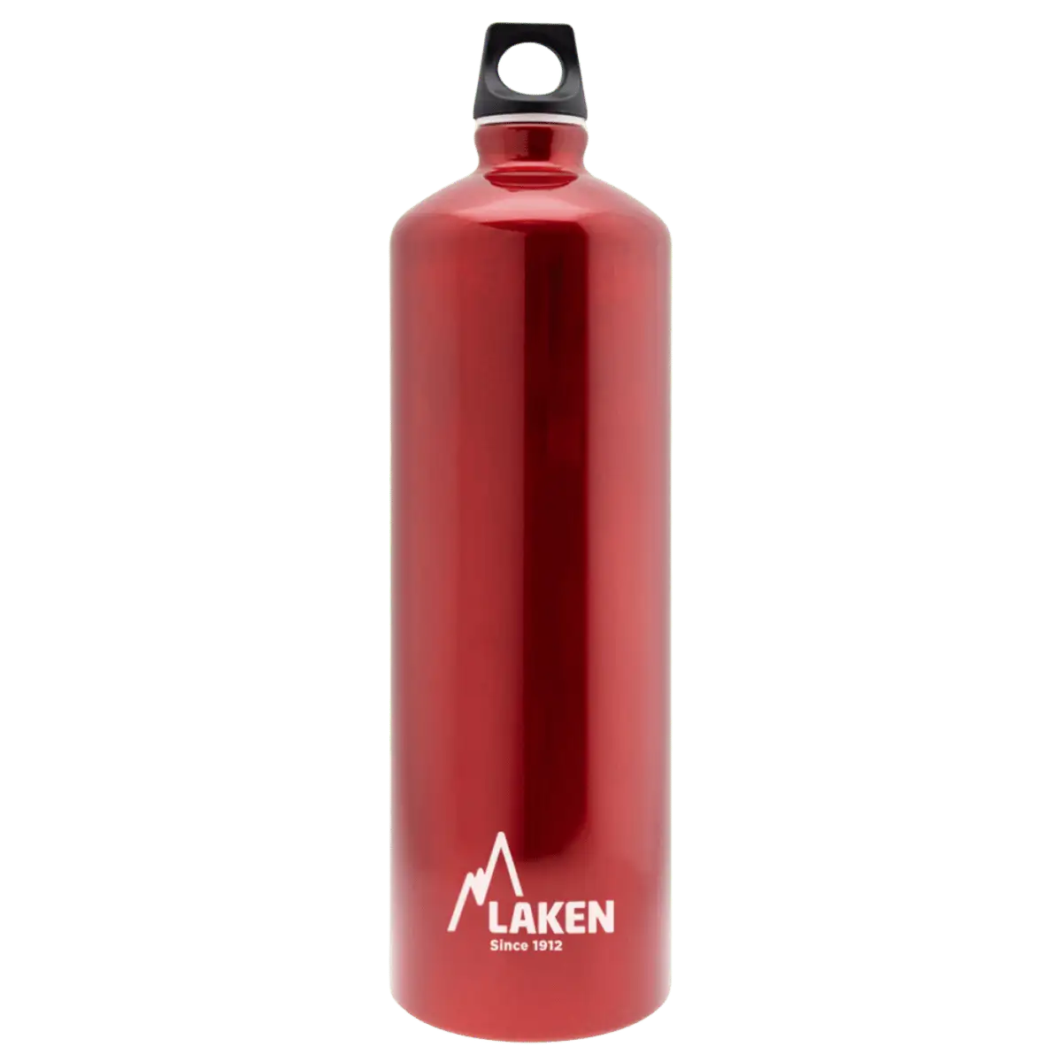 Botella de aluminio roja de 1,5 litros con tapón FUTURA negro