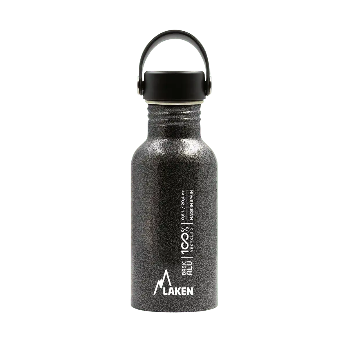 Botella de aluminio BASIC ALU gris de 0,60 litros con tapón OASIS