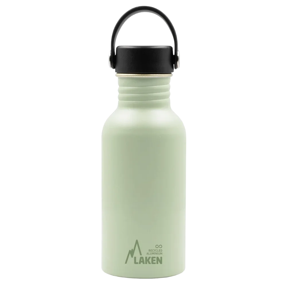 Gourde Vintage En Métal Argenté, Style 1940-60, Bouteille Aluminium Avec Joint