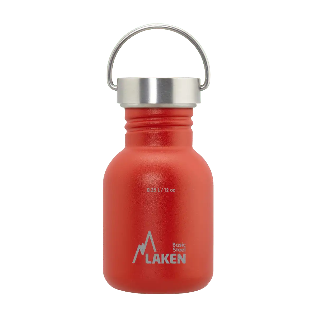 Botella de acero BASIC STEEL roja de 0,35 litros con tapón VINTAGE