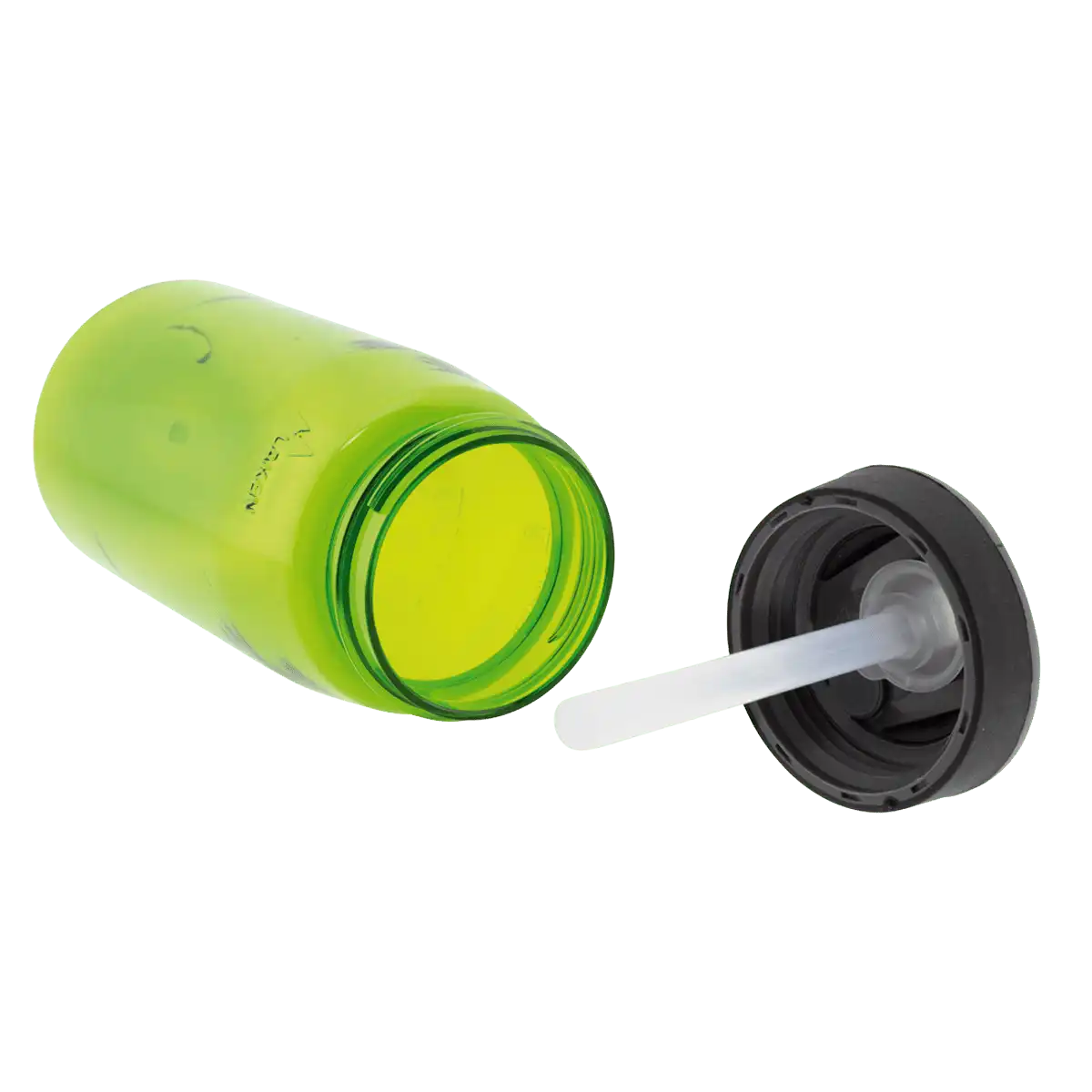 Botella de Tritan con tapón JANNU abierta