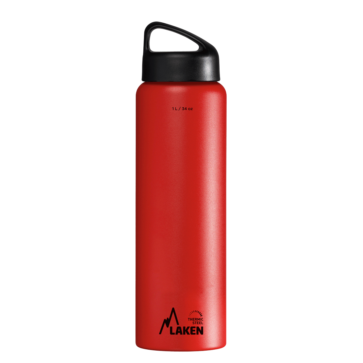 Botella térmica de acero roja de 1 litro con tapón CLASSIC