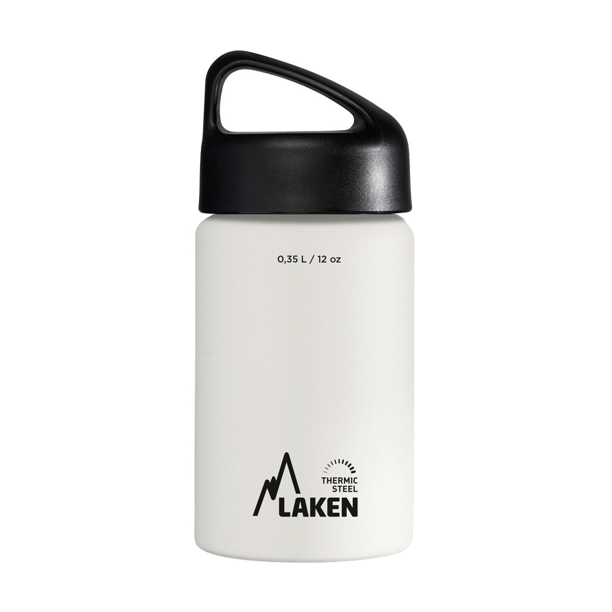 Botella térmica de acero blanca de 0,35 litros con tapón CLASSIC