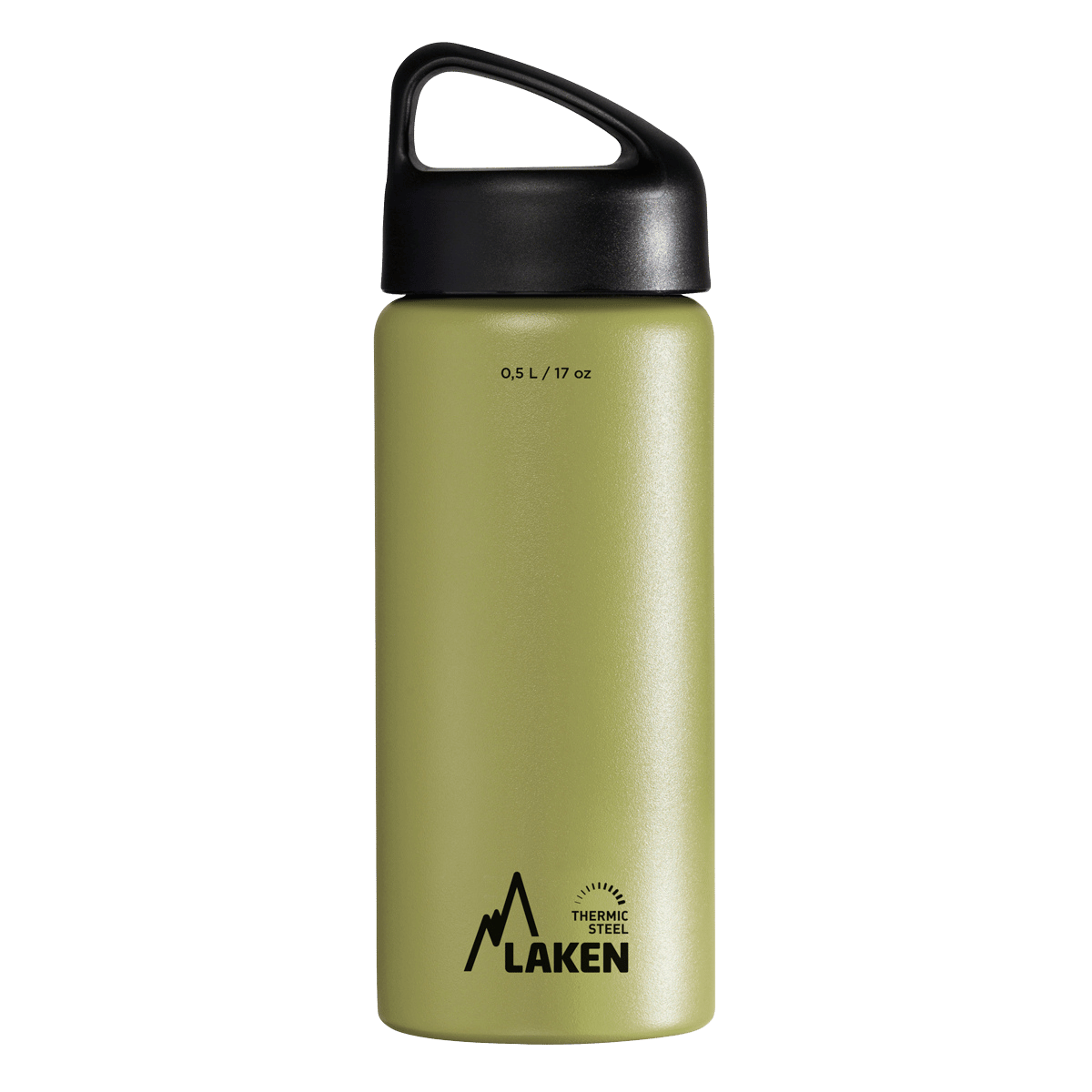 Botella térmica de acero caqui de 0,5 litros con tapón CLASSIC