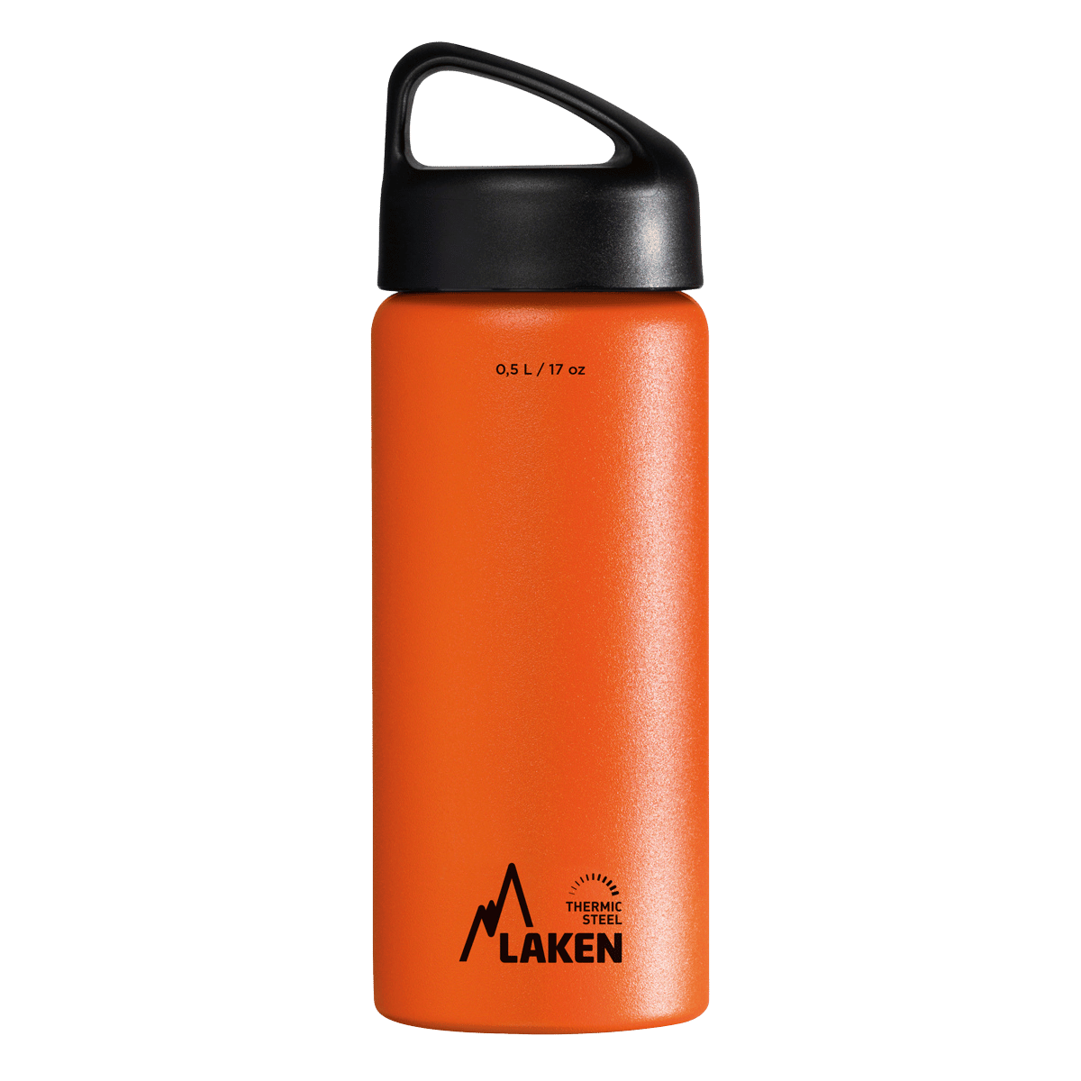 Botella térmica de acero naranja de 0,5 litros con tapón CLASSIC