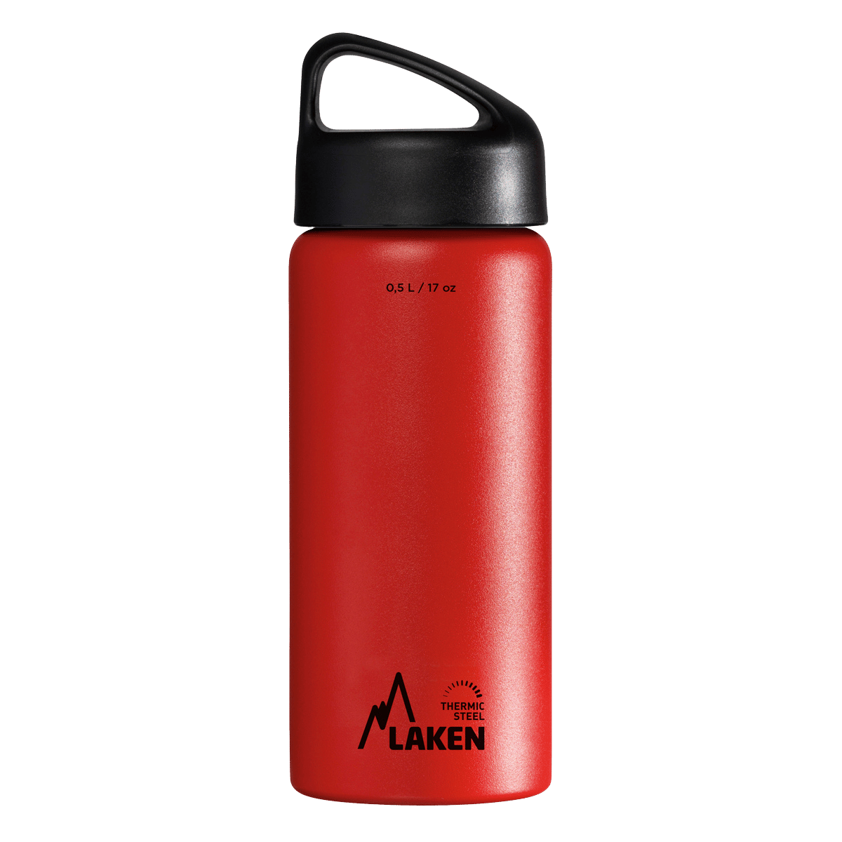 Botella térmica de acero roja de 0,5 litros con tapón CLASSIC