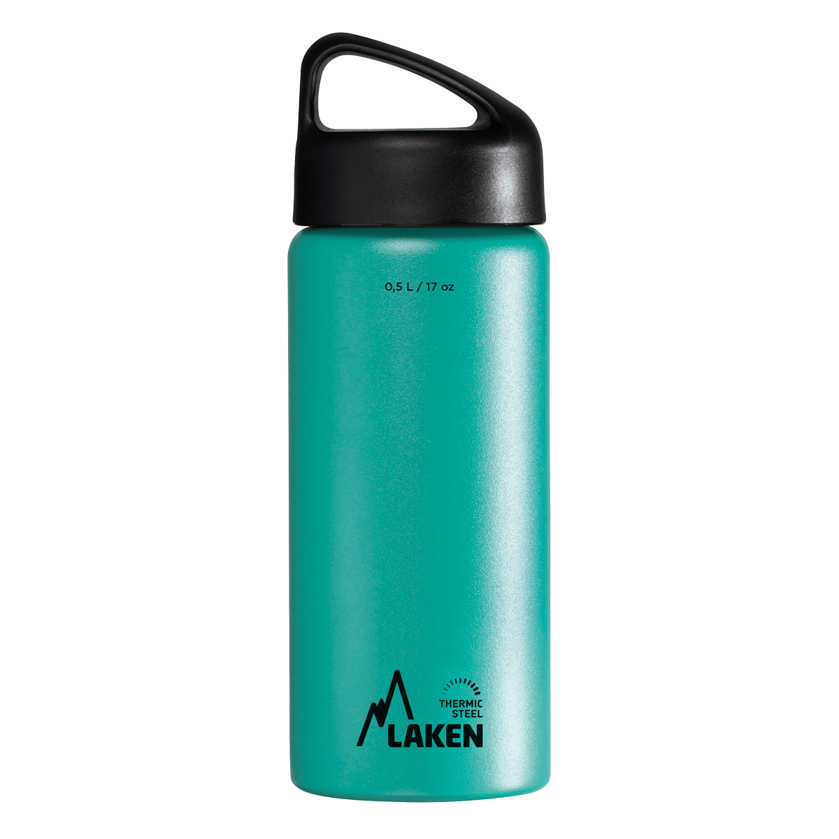 Botella térmica de acero turquesa de 0,5 litros con tapón CLASSIC