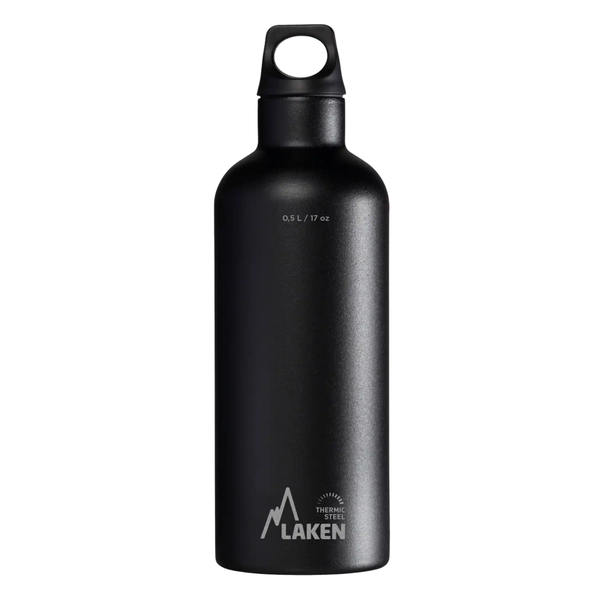 Botella térmica de acero negra de 0,5 litros con tapón FUTURA