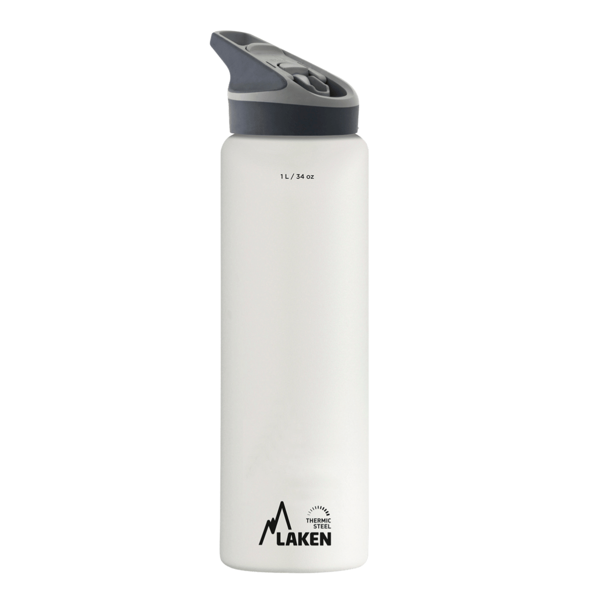 Botella térmica de acero blanca de 1 litro con tapón JANNU