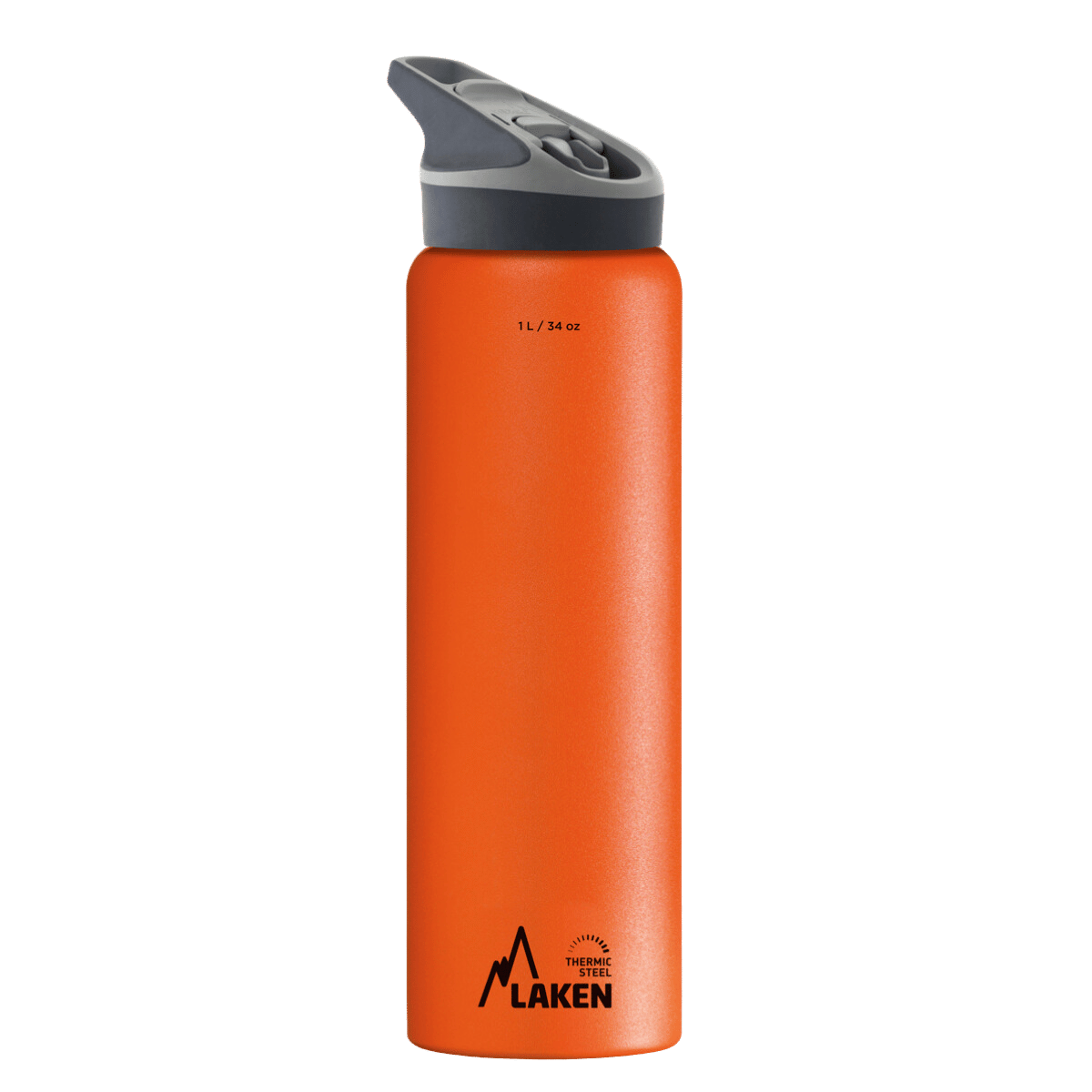 Botella térmica de acero naranja de 1 litro con tapón JANNU