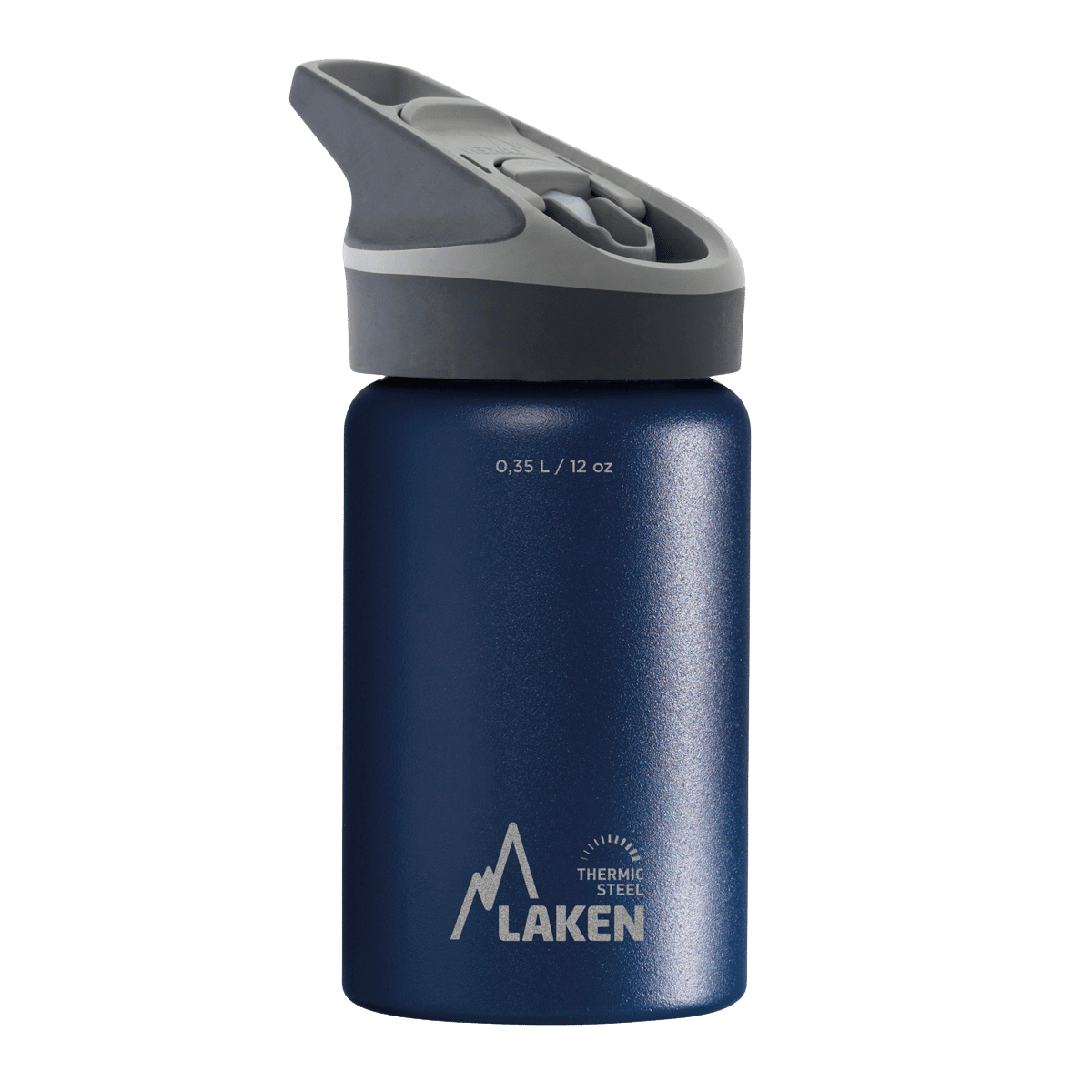 Botella térmica de acero azul de 0,35 litros con tapón JANNU