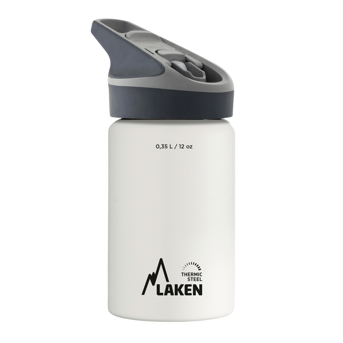 Botella térmica de acero blanca de 0,35 litros con tapón JANNU