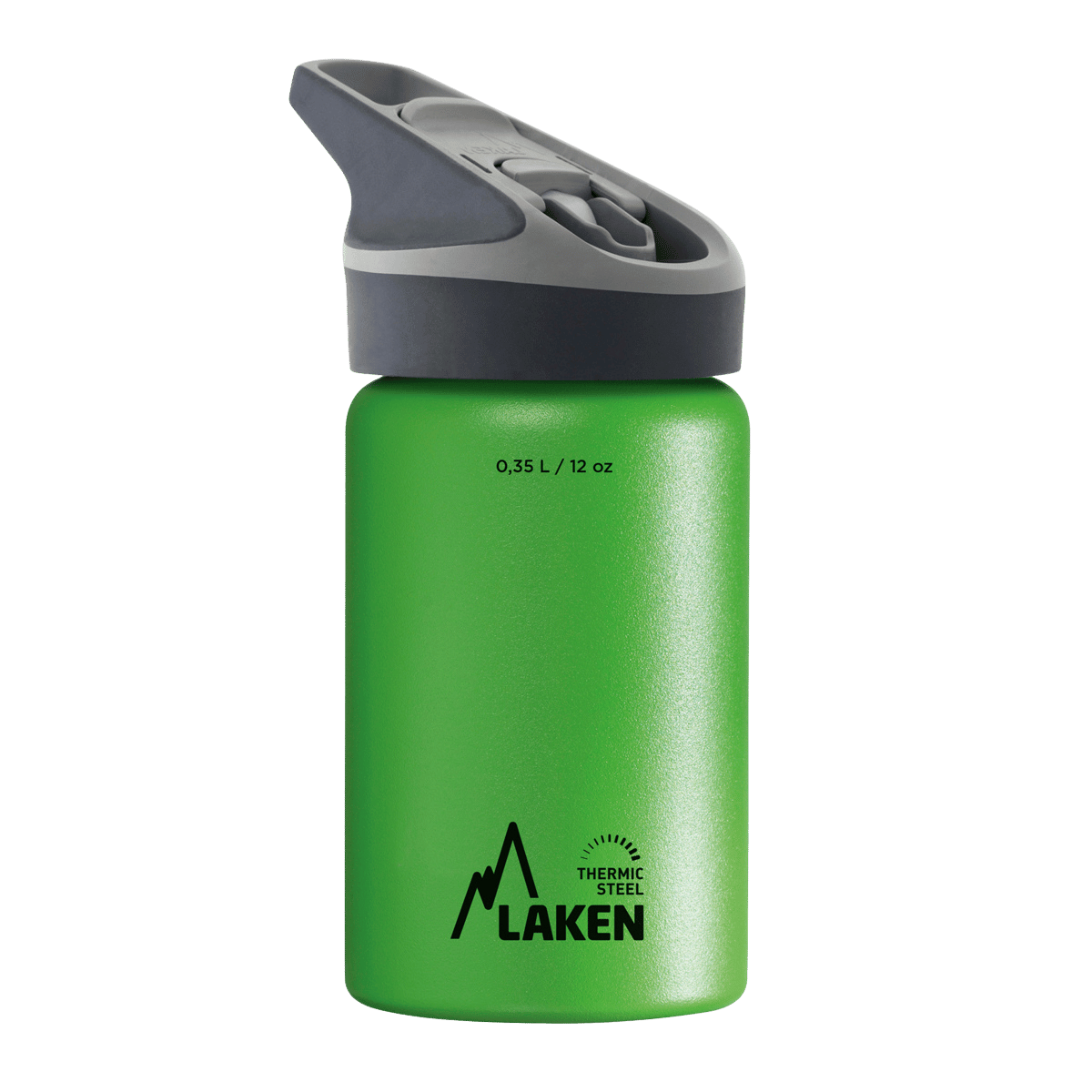 Botella térmica de acero verde de 0,35 litros con tapón JANNU