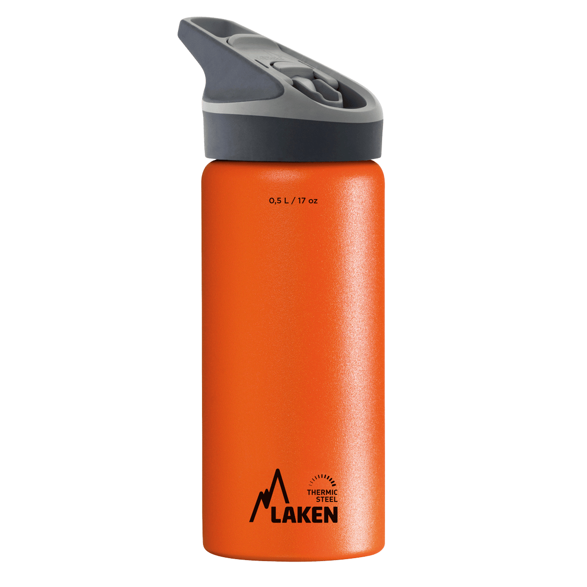 Botella térmica de acero naranja de 0,5 litros con tapón JANNU