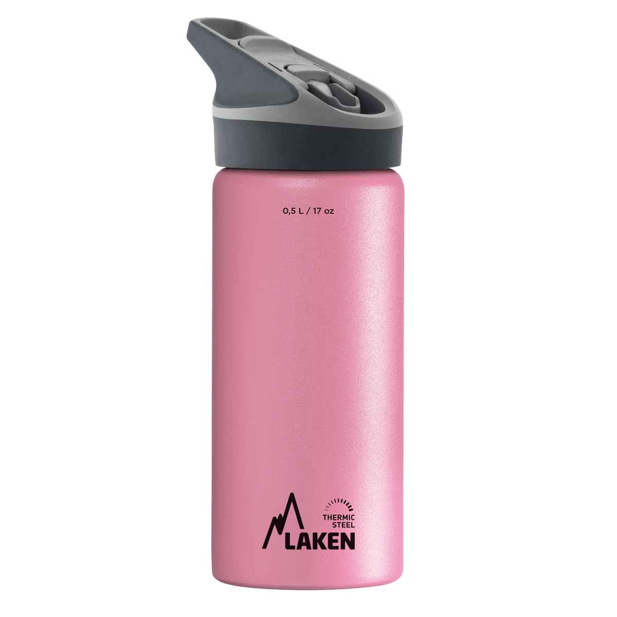 Botella térmica de acero rosa de 0,5 litros con tapón JANNU