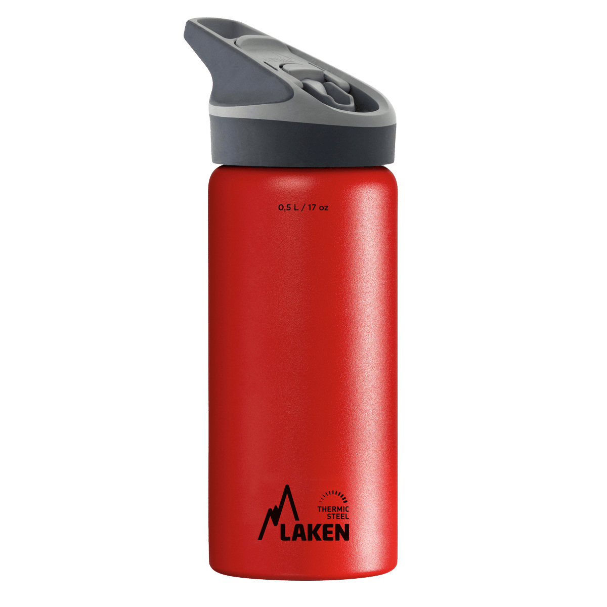 Botella térmica de acero roja de 0,5 litros con tapón JANNU