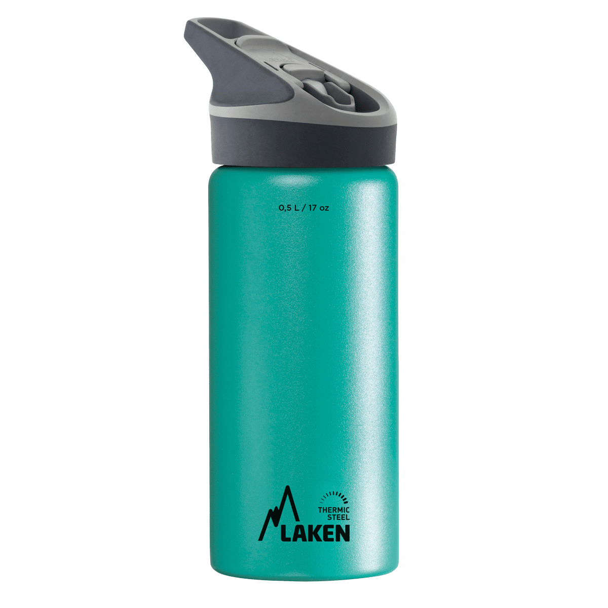 Botella térmica de acero turquesa de 0,5 litros con tapón JANNU