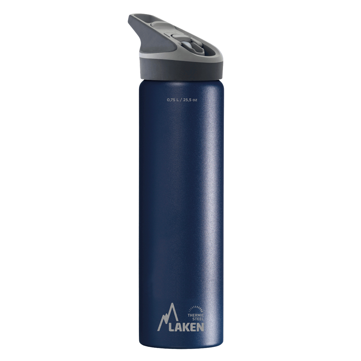 Botella térmica de acero azul de 0,75 litros con tapón JANNU