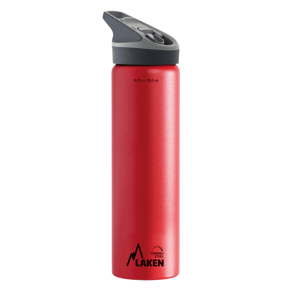 Botella térmica de acero roja de 0,75 litros con tapón JANNU