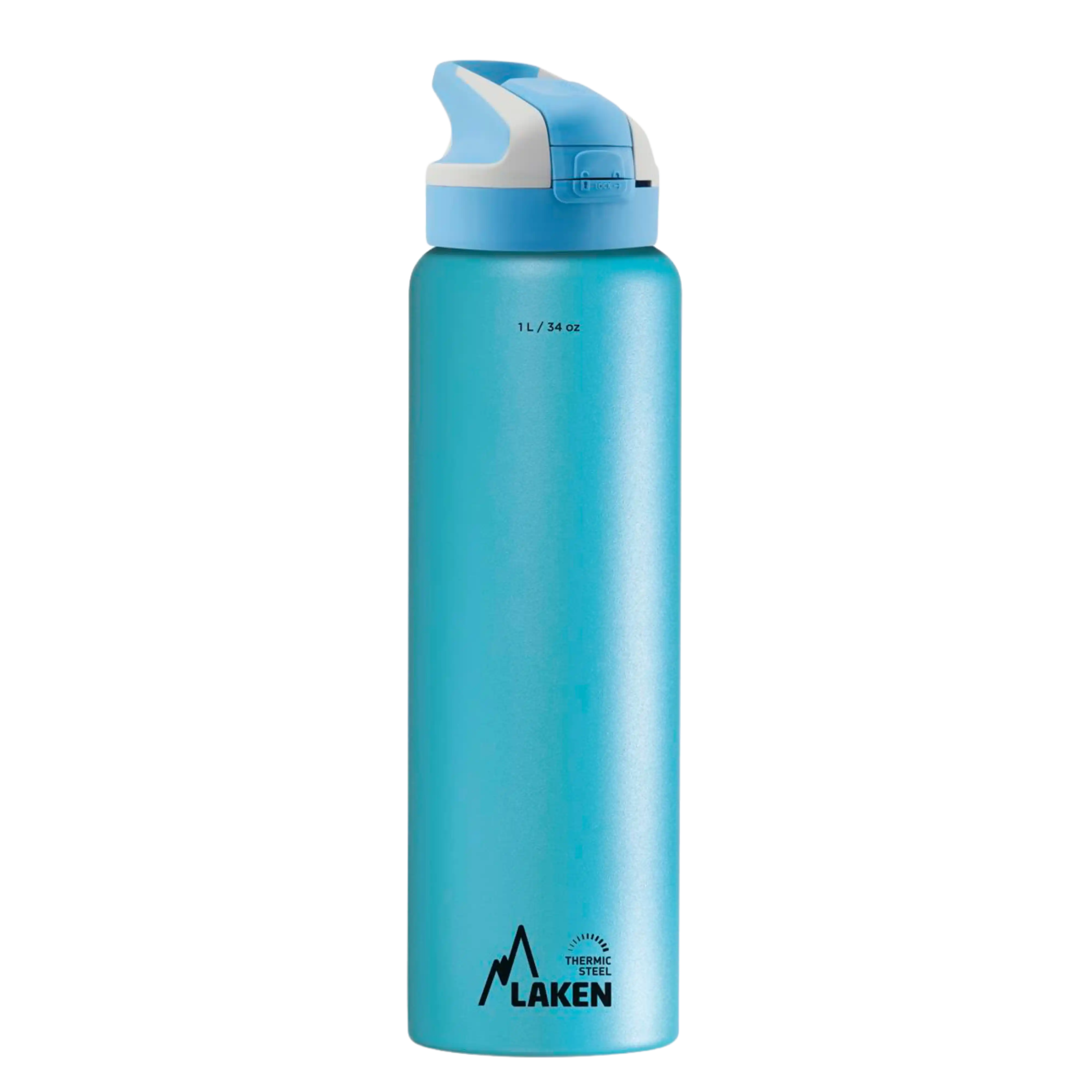 Botella térmica de acero azul clara de 1 litro con tapón SUMMIT azul