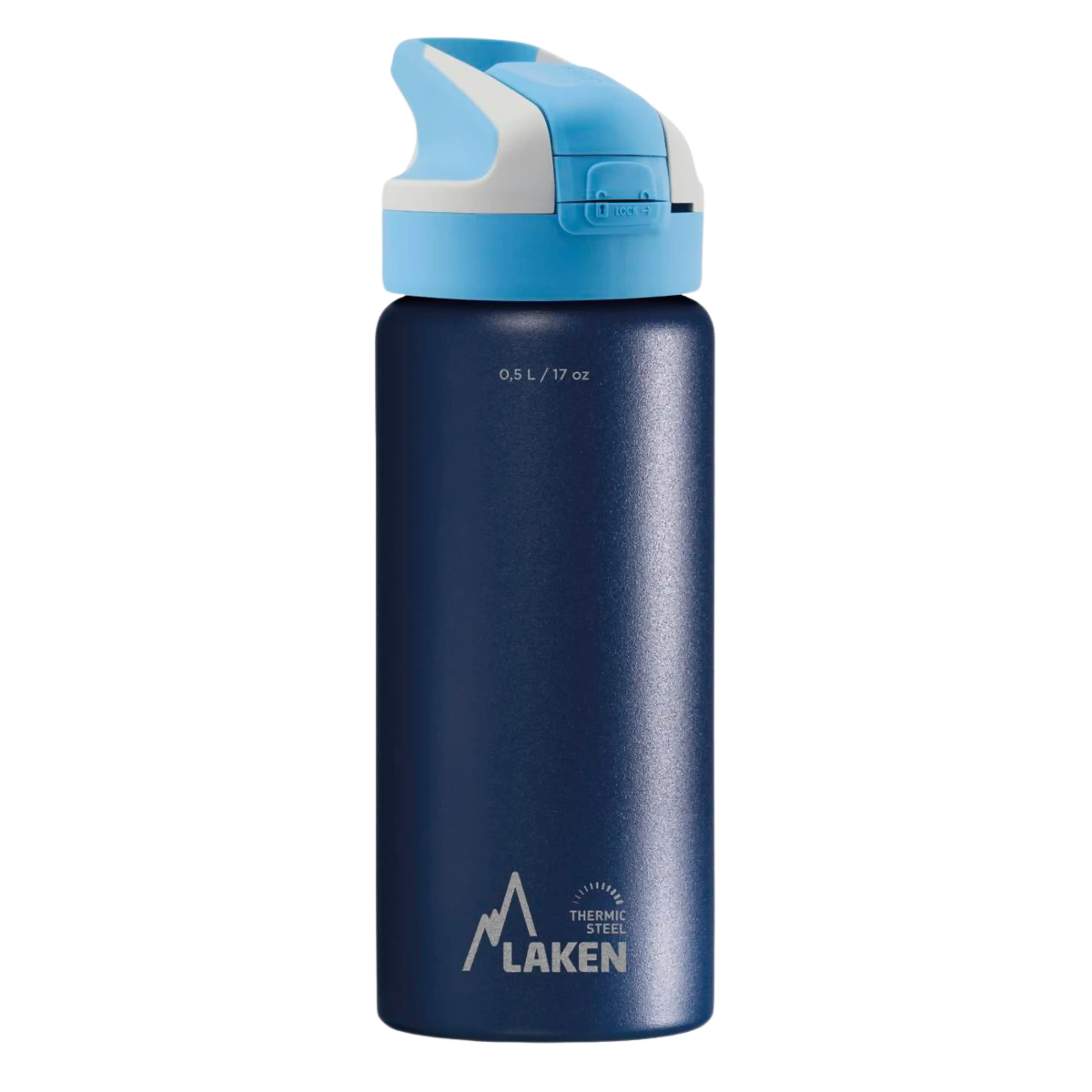 Botella térmica de acero azul de 0,5 litros con tapón SUMMIT azul
