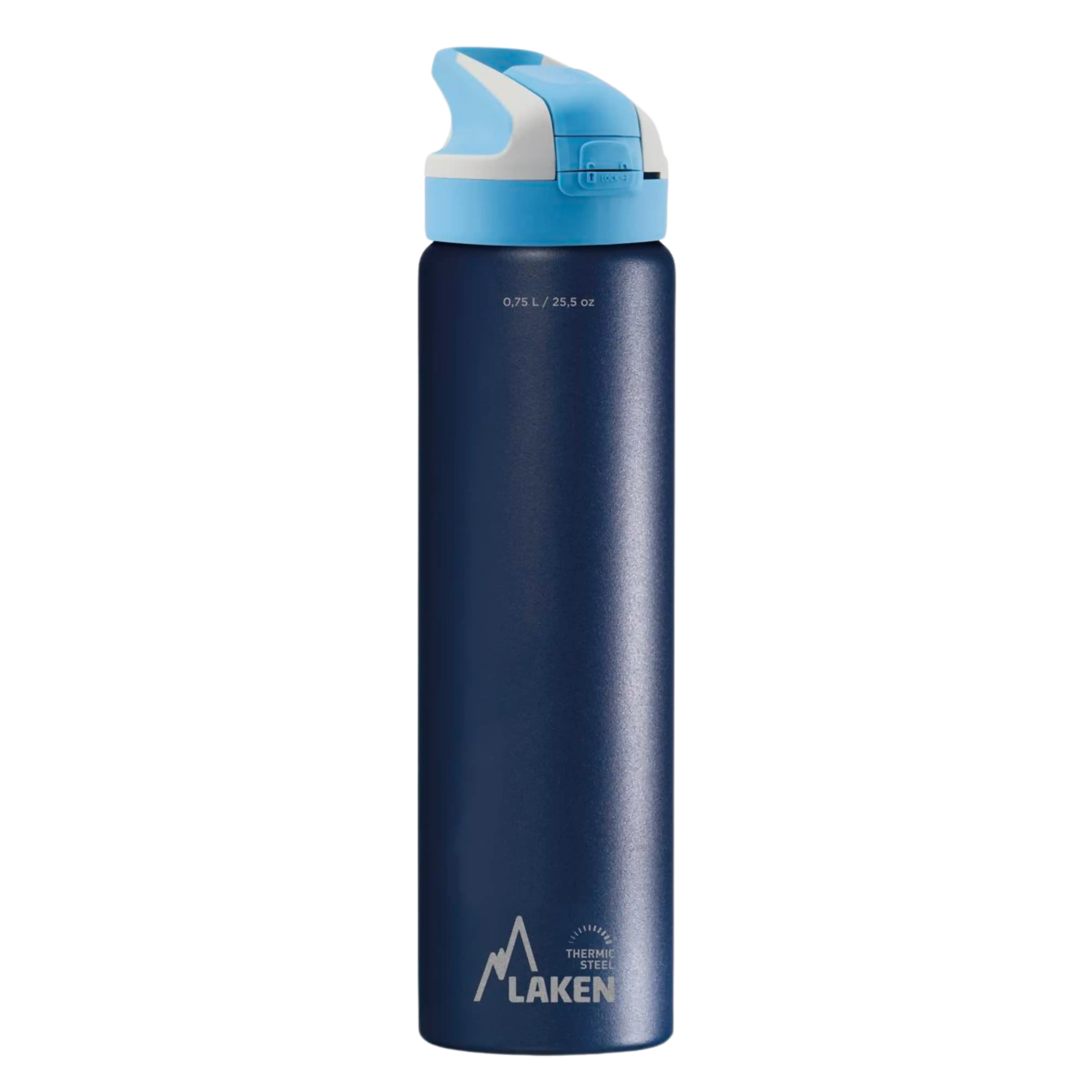 Botella térmica de acero azul de 0,75 litros con tapón SUMMIT azul