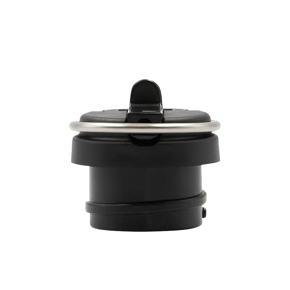 Tapón FLOW negro cerrado para botellas de aluminio